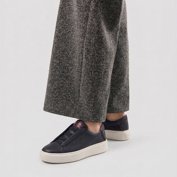 Sneakers Alexander Smith london donna slip-on in pelle bottalata nera - 2