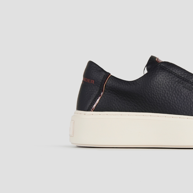 Sneakers Alexander Smith london donna slip-on in pelle bottalata nera - 4
