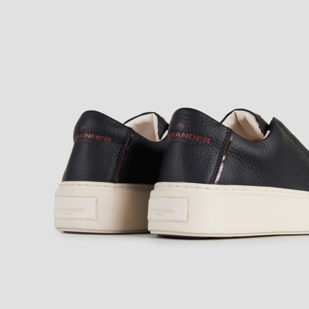 Sneakers Alexander Smith london donna slip-on in pelle bottalata nera - 5
