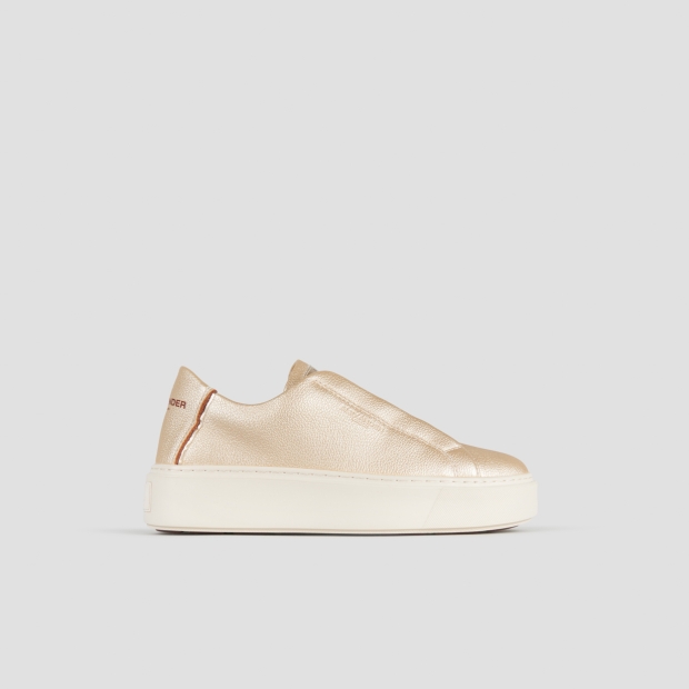 Sneakers Alexander Smith london donna slip-on in pelle bottalata dorata - 3