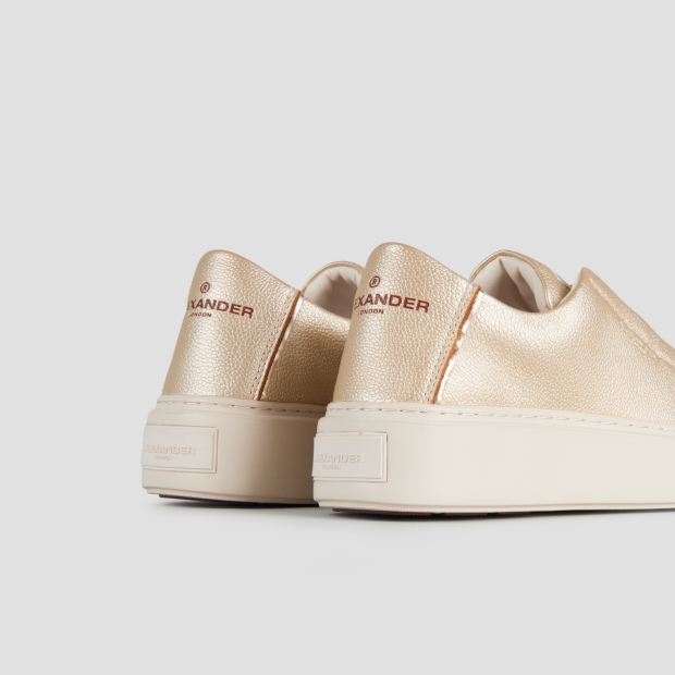 Sneakers Alexander Smith london donna slip-on in pelle bottalata dorata - 5