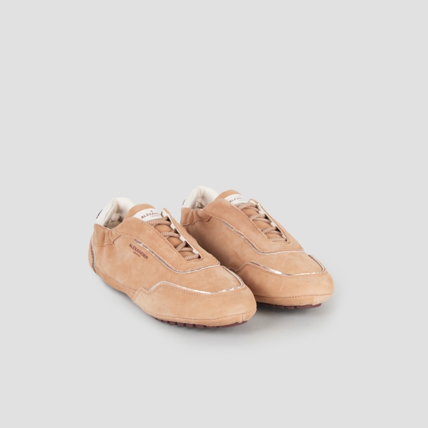 Sneakers Alexander Smith river donna in suede cognac e dettagli platino - 4